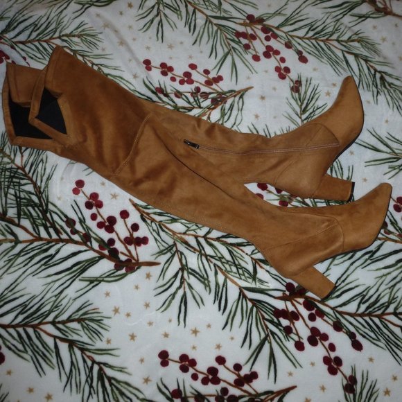 Sale- Stylish Tall Faux Suede Pointed Toe Over-The-Knee Boots sz 42EU/11US - Picture 3 of 11
